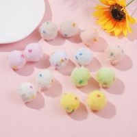 Pendentif pompon suspendu en fausse fourrure de lapin à pois 8 couleurs de 30 mm, boule en peluche douce, accessoire de porte-clés DIY, pendentif en acrylique