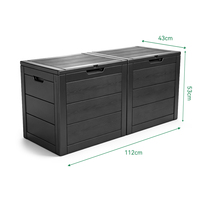 Grand bac de rangement extérieur 250L, boîte en PP résistante aux intempéries avec roues et poignée pour outils de jardin, garage, équipement