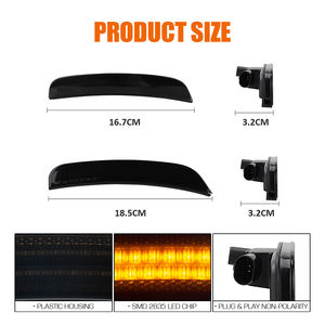 4 pezzi luci di posizione laterali del paraurti rosso fumé ambra per caricabatteria di 2015 2023 spia di posizione - Product Image 4