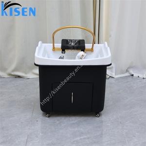 Bac à shampoing moderne Kisen avec circulation d'eau et vapeur, bac à shampoing portable pour salon de manucure - Product Image 2