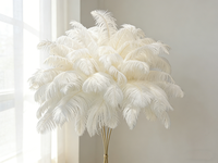 Vente flash : Boule de fleurs en plumes blanches personnalisée, parfaite pour la décoration de table de mariage, d'événements et de fêtes