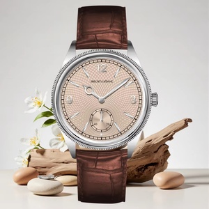 New 1908 Classic Men's <b>Watches</b> <b>Mechanical</b> <b>Watch</b> Genuine Leather Stainless Steel Business Wristwatch Waterproof - Product Image 2