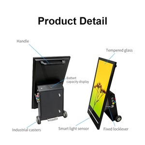 32 inch Battery Powered hiển thị ngoài trời áp phích kỹ thuật số biển Ngoài trời kiosk di động có thể thay đổi Áp phích kỹ thuật số - Product Image 5