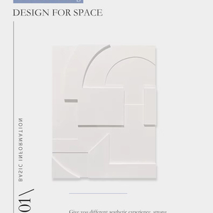 Decoración del hogar arte blanco abstracto hecho a mano madera Relife 3D pintura Wabi <span class=keywords><strong>Sibi</strong></span> madera tallada Hotel pared arte - Product Image 5