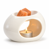 Brûleur de cire en céramique, chauffe-huile essentielle, diffuseur d'arômes en forme d'œuf pour bougie chauffe-plat, décoration moderne pour la maison