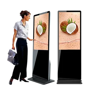 OEM Smart kios iklan LCD vertikal Display interaktif Panel lantai berdiri LCD layar sentuh plang dan Display digital