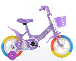 Vélo à une vitesse en acier couleur sirène de 12 pouces avec roues d'apprentissage adapté aux petites filles de 2 à 10 ans - Product Image 3
