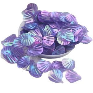 2-trou mat plaqué couleur PVC Sequin lâche en vrac Diy Handmade Christmas Wedding Dress Costume Decorative Sewing Shell Sequin - Product Image 1