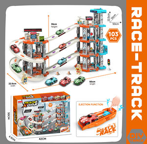 5 couches bricolage assemblage construction ferroviaire toboggan jouet <span class=keywords><strong>parking</strong></span> passionnant catapulte piste voiture course Kit - Product Image 6