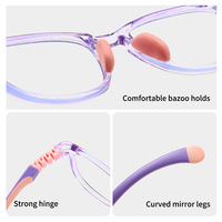 A10005 Gafas con Filtro de Luz Azul Estilo Punk para Niños, Lentes de PC Unisex para Computadora y Teléfono, Monturas de Gafas Sin Miopía