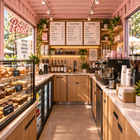 Conteneur personnalisé Café Location Maison conteneur modulaire préfabriquée Conteneur d'expédition bar Restaurant avec cuisine