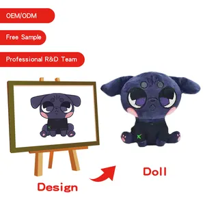 Fabrique des jouets en peluche personnalisés entourant la poupée Chibi en peluche des personnages