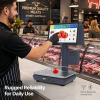 LongFly - Caja Registradora POS con Pantalla Táctil AI de 15.6 Pulgadas, Plataforma Digital Todo en Uno, Báscula, Certificación OIML para Supermercados