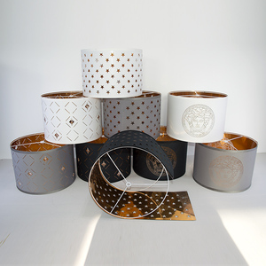 Tc Cloth Golden <strong>Pvc</strong> Material Table <strong>Lamp</strong> Chandelier <strong>Floor</strong> <strong>Lamp</strong> Accessories Conical Hollow Crystal Lampshade - Product Image 2