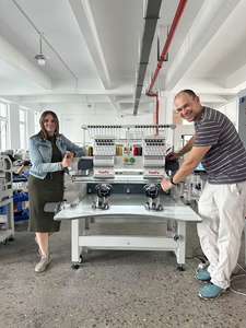 Réduction tarifaire 1200 tr/min casquette/t-shirt/machine à broder plate 2 têtes 12-15 aiguilles informatisé usage domestique livraison de pas de porte - Product Image 6