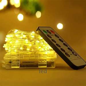Vente chaude vacances décoration <span class=keywords><strong>de</strong></span> noël <span class=keywords><strong>clignotant</strong></span> <span class=keywords><strong>guirlande</strong></span> lumineuse 24 touches télécommande <span class=keywords><strong>adaptateur</strong></span> cc actionné fil <span class=keywords><strong>de</strong></span> cuivre LED - Product Image 1