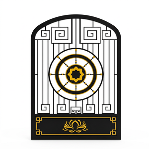 Portes extérieures en fer forgé modernes de luxe KHP, double entrée, galvanisées, imperméables, antivol, durables, fabriquées au Vietnam pour villa - Product Image 1