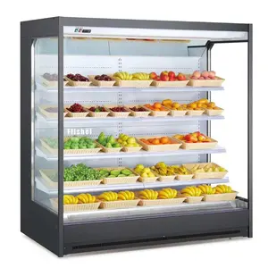 वाणिज्यिक सुपरमार्केट प्रशीतित फल और सब्जी खुला प्रदर्शन रेफ्रिजरेटर