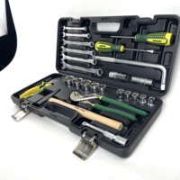 Ensemble d'outils à douille en métal de 25 pièces Accessoires complets de construction Perceuse à transport facile Outils de forage de trous