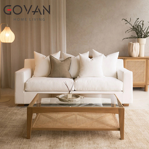 Canapé Chesterfield <span class=keywords><strong>scandinave</strong></span> carré rembourré à trois places de la <span class=keywords><strong>série</strong></span> Nordic, conçu pour les salons et les zones de réception - Product Image 5