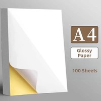 100 feuilles de papier d'impression laser jet d'encre A4 autocollant brillant et mat, utilisable pour l'écriture et l'impression