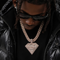 Pendentif Hip Hop personnalisé de luxe serti de diamants, cadre en diamant, pendentif statement pour hommes, streetwear, soirées et musique