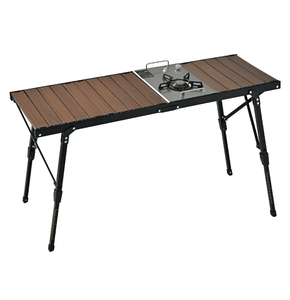Barbecue pliant léger en aluminium IGT, pour la cuisson en extérieur, hauteur réglable, table de camping pliable en métal avec réchaud - Product Image 3