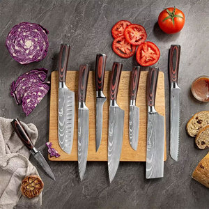 LEGACY BLADES Juego de Cuchillos de Cocina de Lujo de 5 Piezas de Acero de Damasco, Mangos de Madera Ambidiestros, Hojas Pulimentadas, Hechas a Mano, 67 Capas - Product Image 2