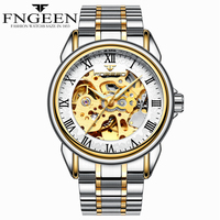 Montre mécanique automatique pour homme FNGEEN, toute neuve, squelette