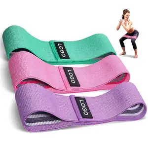 Custom Fitness Accessories Women Home Elastic Hip Circle Strength Training Anti Slip Fabric Booty Fitness Resistance Bands
