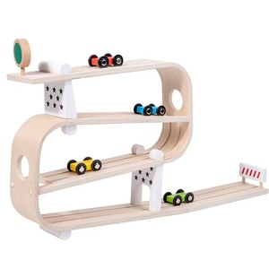 Circuit de course à glissière de haute qualité, <span class=keywords><strong>chariot</strong></span> sur rail, jouet <span class=keywords><strong>en</strong></span> <span class=keywords><strong>bois</strong></span> écologique, cadeau éducatif pour garçons et filles - Product Image 5