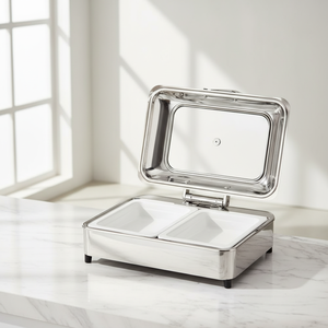 Recipiente para Calentar <span class=keywords><strong>Comida</strong></span> con Tapa de Lujo, Acero Inoxidable, Hidráulico, para Buffet, Suministros para Hoteles, Catering, Bodas y Banquetes - Product Image 1
