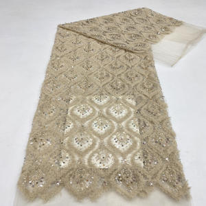 Cordón peludo + cuentas + bordado de lentejuelas, vestido sencillo, ropa infantil, zapatos, bolsos, sombreros, tela <span class=keywords><strong>con</strong></span> bordado de cuentas - Product Image 4