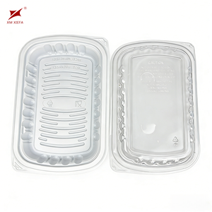 Boîte à emporter, boîte alimentaire, couvercle transparent sur boîte à lunch en plastique noir, boîte à poulet rôti pour emballage - Product Image 1
