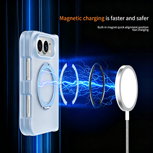Support pivotant résistant aux chocs avec anneau magnétique intégré pour recharge <span class=keywords><strong>sans</strong></span> <span class=keywords><strong>fil</strong></span>, compatible avec les étuis <span class=keywords><strong>Duo</strong></span> pour iPhone et les étuis à lunettes - Product Image 4
