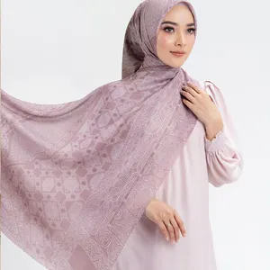 Nouveau Ombre Coton Modal Hijab Personnalisé Imprimé Écharpe Musulmane Premium Tudung Coton Tissé Modal Châle Hijab Musulman Femmes Écharpe