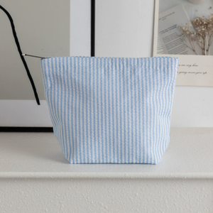 Bolsa <span class=keywords><strong>de</strong></span> <span class=keywords><strong>Maquillaje</strong></span> <span class=keywords><strong>de</strong></span> Lona a Rayas Pequeña al por Mayor, Estuche Portátil con Cierre para Viaje, Impresión Personalizada, Regalo Promocional - Product Image 5