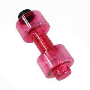 Botellas de Agua Ecológicas con Forma de Mancuerna para Gimnasio, Botellas de Agua Deportivas de Plástico Rosa con Logotipo Personalizado - Product Image 4