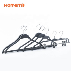 ZARA Set Fashion Style ABS Black Rubber Coating Plastic Skirts Pants Clips Clothes Hangers with Metal Hooks