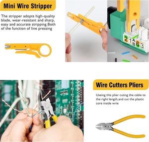 Kit d'outils réseau 7-en-1 avec pince à sertir droite 8P6P, testeur de câble, coupe-câbles, pince à dénuder, connecteur CAT6 et <span class=keywords><strong>gaine</strong></span> - Product Image 4