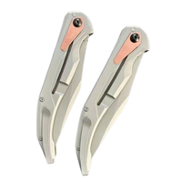 Couteau de poche pliable en acier 8Cr13MoV, lame à pointe tombante, incrustation triangulaire en cuivre, manche G10, mécanisme de verrouillage, EDC, camping, OEM