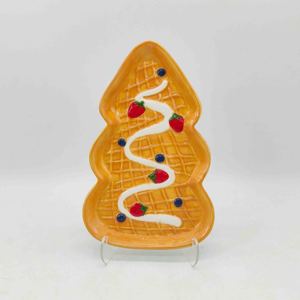 Plat <span class=keywords><strong>à</strong></span> beurre en céramique de Noël en forme de <span class=keywords><strong>bûche</strong></span> de Noël avec décor de baies de houx pour la décoration de table de fêtes, cadeau - Product Image 6