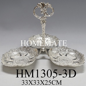 Tavolo indiano in metallo placcato <span class=keywords><strong>argento</strong></span> tondo caramelle frutta dado appeso ciotola set per matrimonio - Product Image 5