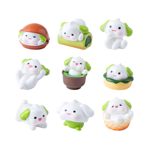 Vente en gros de figurines de chien à dessert en résine Kawaii, matcha, sculpture, jouet miniature, décoration de jardin de luxe, ornement de Noël - Product Image 1
