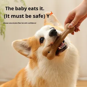 Toptan Doğal Çam Kauçuk Köpek Çiğneme Oyuncağı, Aşınmaya Dayanıklı, Isırmaya Dayanıklı, Ağız Kokusunu Gidermek İçin Diş Taşıma Çubuğu - Product Image 1