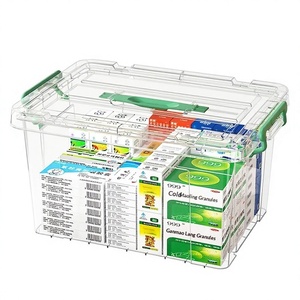 Boîte de rangement pour médicaments transparente avec plateau de séparation amovible, contenants de stockage hermétiques à double couche, organiseurs de pilules - Product Image 1