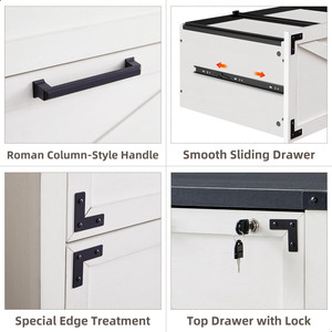 Muebles <span class=keywords><strong>de</strong></span> oficina para el hogar, diseño <span class=keywords><strong>de</strong></span> puerta <span class=keywords><strong>de</strong></span> granero <span class=keywords><strong>de</strong></span> granja, archivador lateral Key West con 2 cajones - Product Image 5