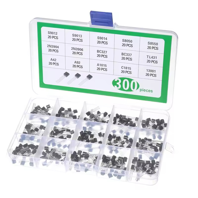 300PCS 15 Specifications TO-92 S8050 A42 A92 TL431 13001 Plug-in Transistor Set