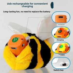 <strong>Wholesale</strong> Eco-Friendly Rechargeable Electric Flying Rat <strong>Toy</strong> for Cats Simulation Woodpecker Swing Wing Sound Shaking Bird Plush - Product Image 2