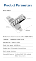 Memoria USB de doble puerto giratoria con logotipo personalizado USB3.2 e interfaz tipo C 32GB 64GB 128GB 256GB Pendrive de alta velocidad regalo